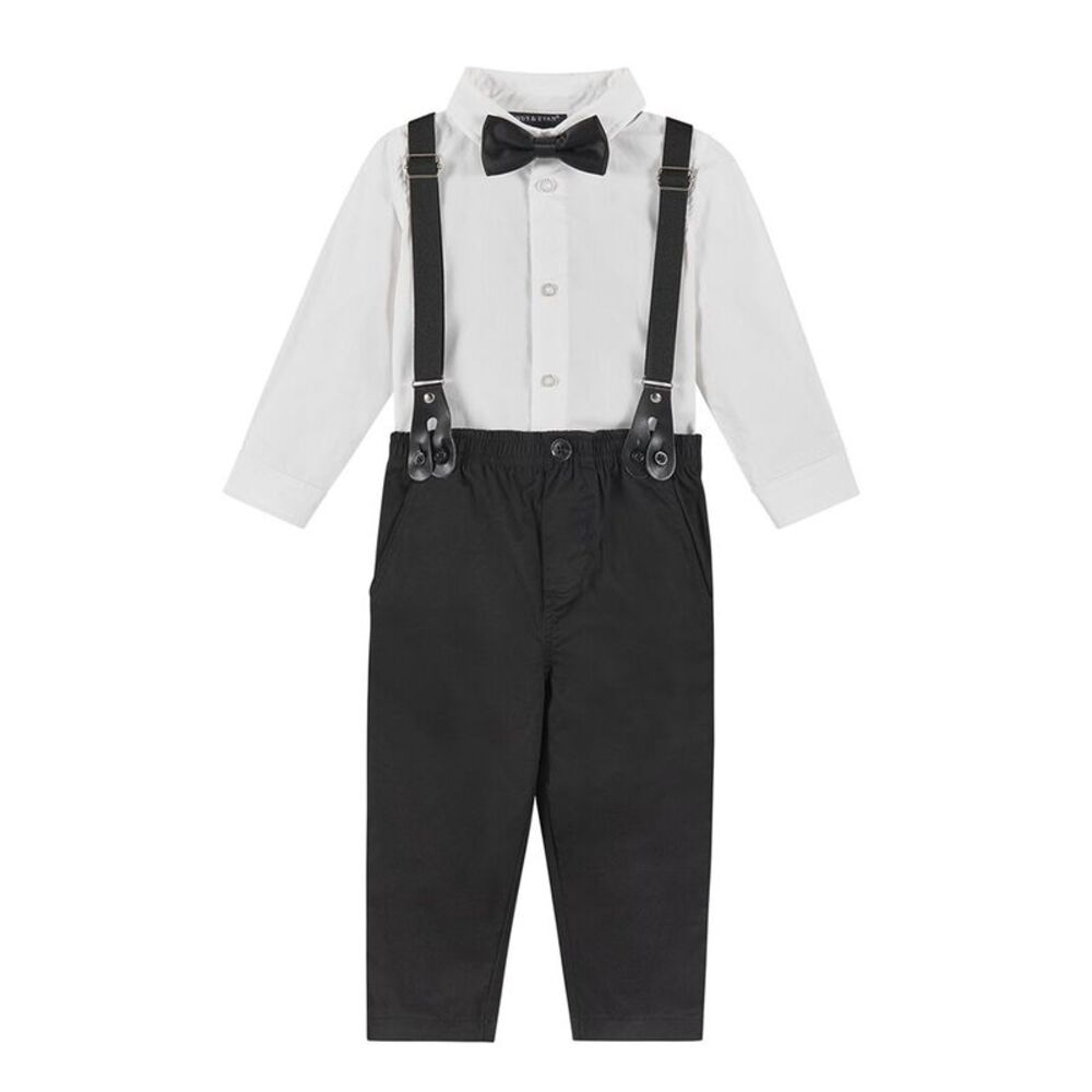 Andy & Evan Boys  Suspenders & Bowtie Set, White